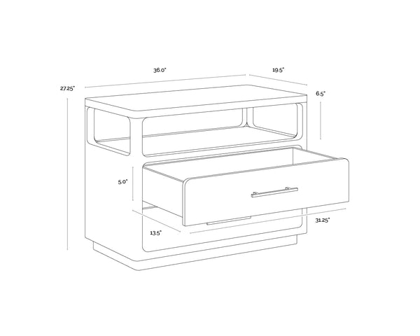 Danette Black Nightstand