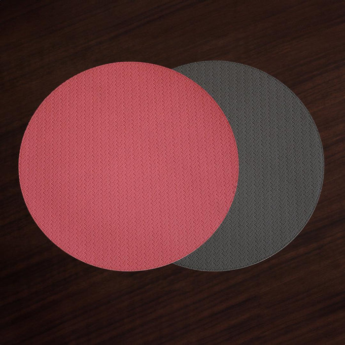 Vida Snakeskin Reversible 15" Round Placemats Set 4 (Salmon Charcoal)