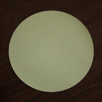 Vida Snakeskin Reversible 15" Round Placemats Set 4 (Pale Green Taupe) - Placemat Side View | Bone & Brass