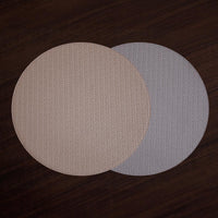Vida Metallic Snakeskin Reversible 15" Round Placemats Set 4 (Silver - Placemat Detail | Bone & Brass