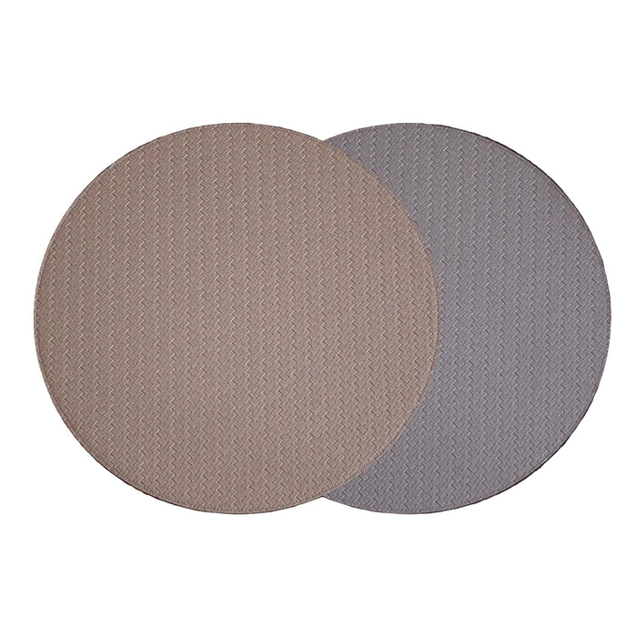 Vida Metallic Snakeskin Reversible 15" Round Placemats Set 4 (Silver | Bone & Brass