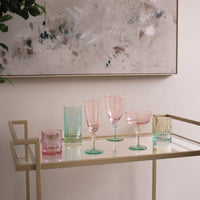 Glass Aquarelle Tumbler Set 4 (Multi) - Glass Side View | Bone & Brass