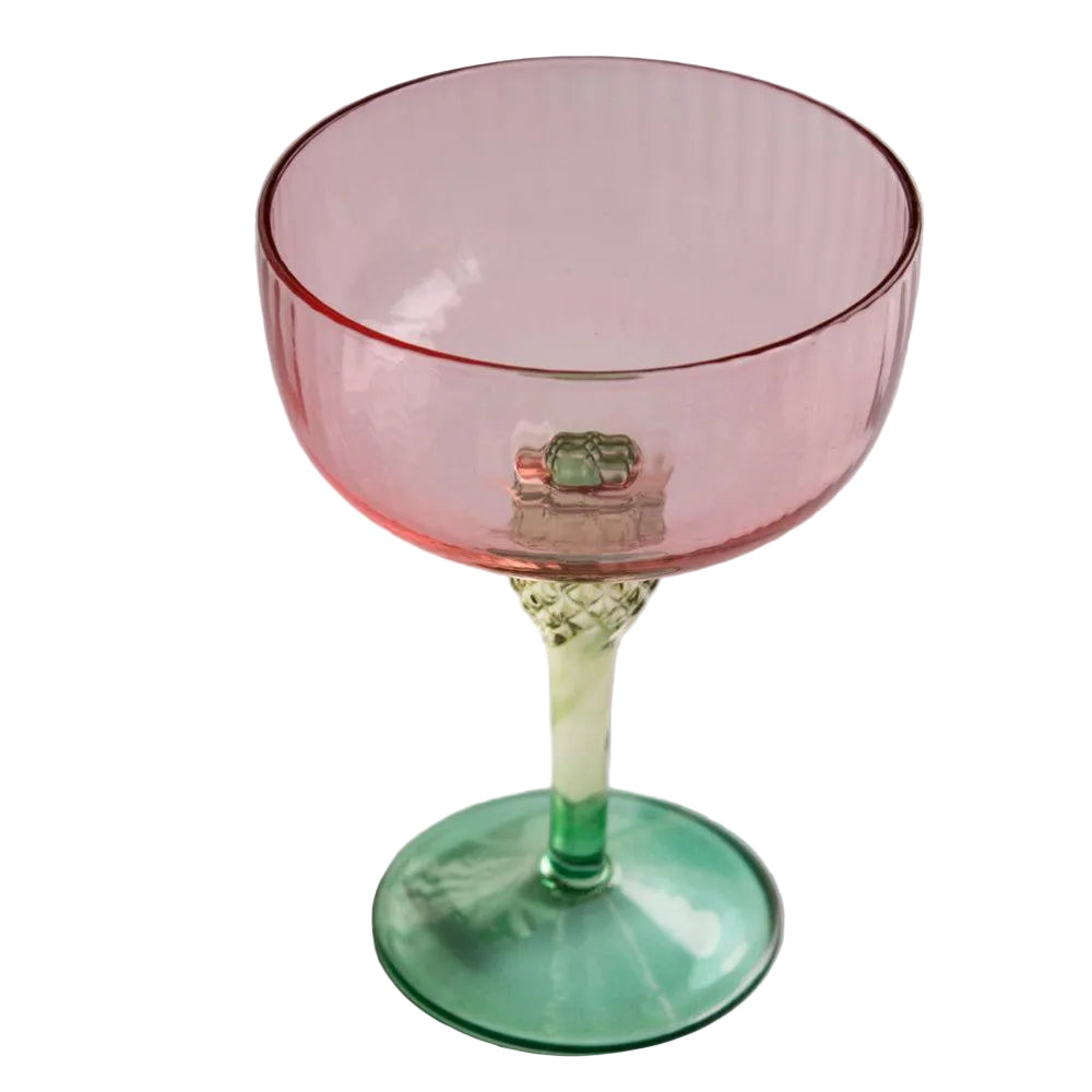 Glass Aquarelle Coupe Set 4 (Multi) | Bone & Brass