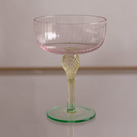 Glass Aquarelle Coupe Set 4 (Multi) - Glass Side View | Bone & Brass