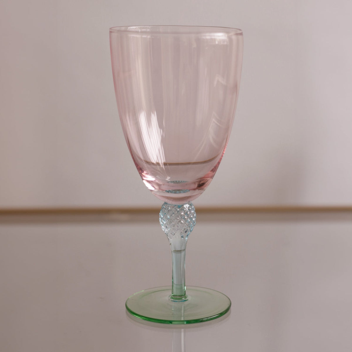 Glass Aquarelle Wine (or All Purpose) Glass Set 4 (Multi) - Glass Detail | Bone & Brass