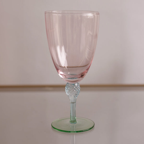 Glass Aquarelle Wine (or All Purpose) Glass Set 4 (Multi) - Glass Detail | Bone & Brass