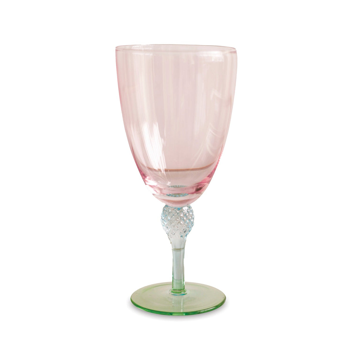 Glass Aquarelle Wine (or All Purpose) Glass Set 4 (Multi) | Bone & Brass