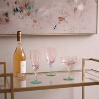 Glass Aquarelle Wine (or All Purpose) Glass Set 4 (Multi) - Glass Side View | Bone & Brass