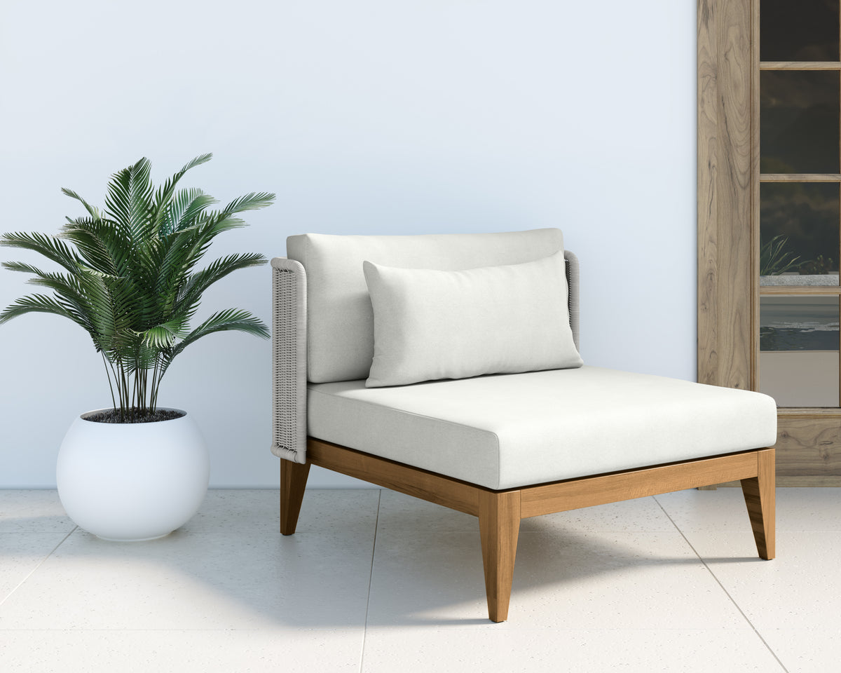 Ibiza Grey Weave & White Outdoor Lounge Chair