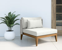 Ibiza Grey Weave & White Outdoor Lounge Chair