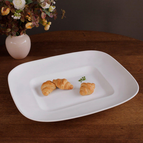 Vida Nube Extra Large Rectangle Centerpiece (White) - Centerpiece Detail | Bone & Brass