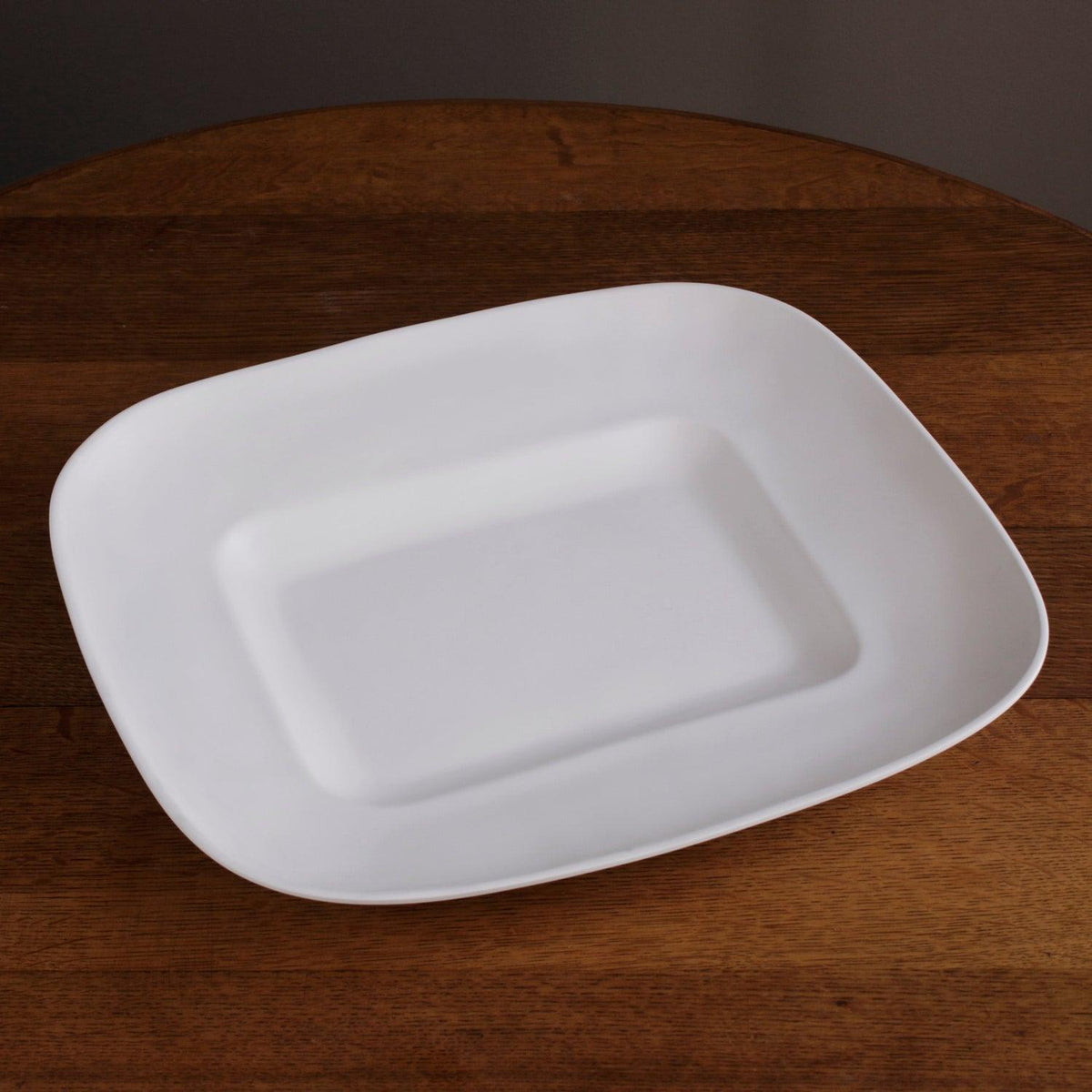 Vida Nube Extra Large Rectangle Centerpiece (White) - Centerpiece Side View | Bone & Brass