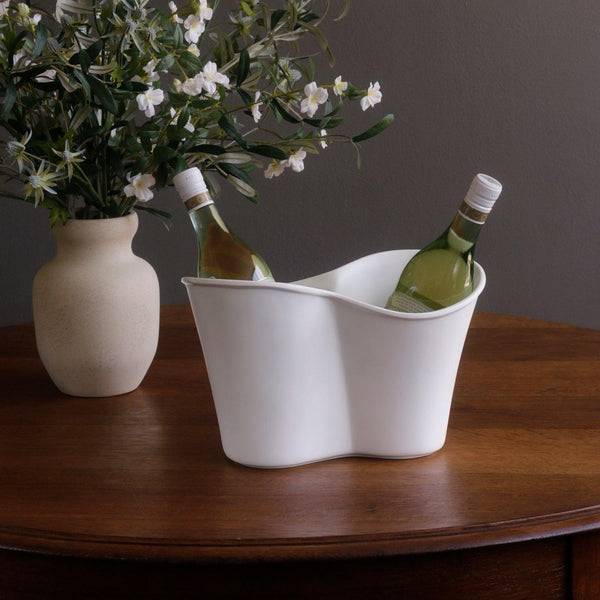 Vida Nube Double Ice Bucket (White) - Ice Bucket Detail | Bone & Brass