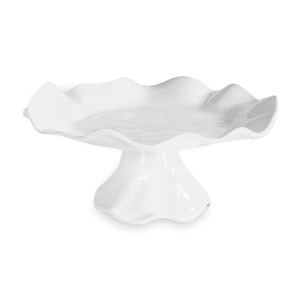 Vida Havana Small Pedestal Cake Plate (White) | Bone & Brass
