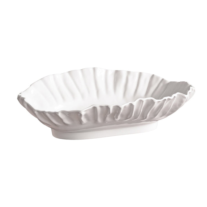 Vida Bloom Large White Oval Serving Bowl