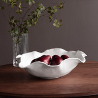 Vida Havana Extra Large Round Centerpiece (White) - Bowl Side View | Bone & Brass