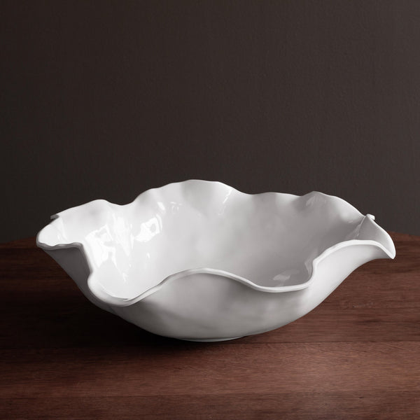 Vida Havana Extra Large Round Centerpiece (White) - Bowl Detail | Bone & Brass