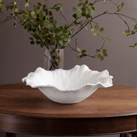 Vida Alegria Extra Large Round Centerpiece (White) - Centerpiece Side View | Bone & Brass