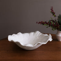 Vida Alegria Extra Large Round Centerpiece (White) - Centerpiece Top View | Bone & Brass