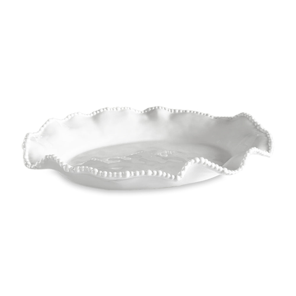 White Alegria Luxury Melamine Oval Serving Platter | Bone & Brass