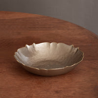 Glass Medium Round Bowl (Taupe Gold) - Bowl Detail | Bone & Brass