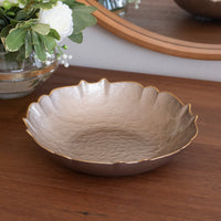 Glass Medium Round Bowl (Taupe Gold) - Bowl Side View | Bone & Brass