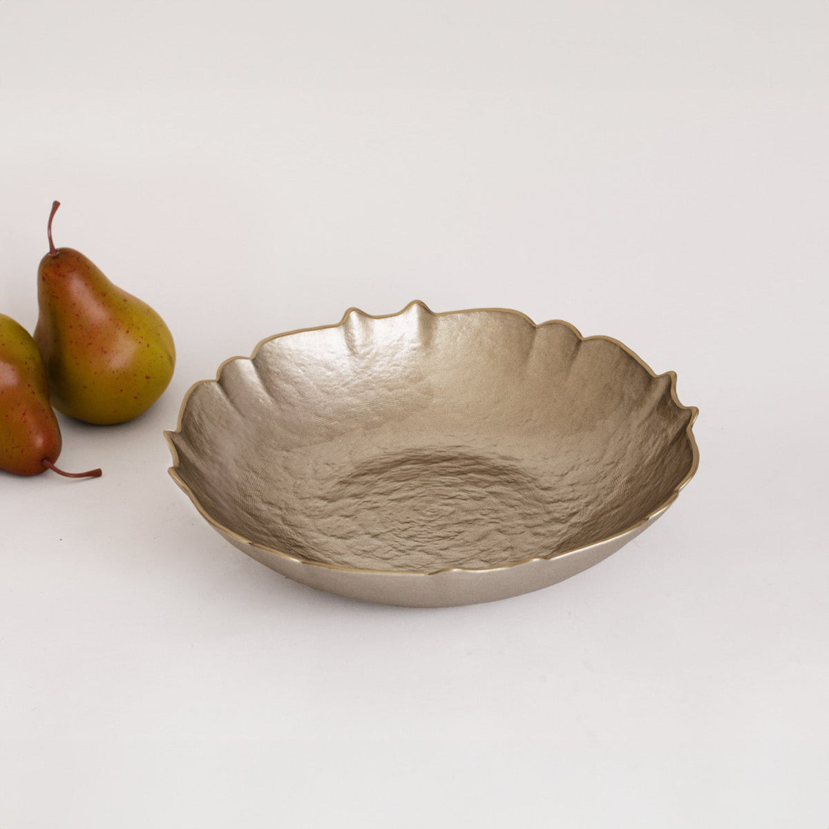 Glass Medium Round Bowl (Taupe Gold) - Bowl View | Bone & Brass