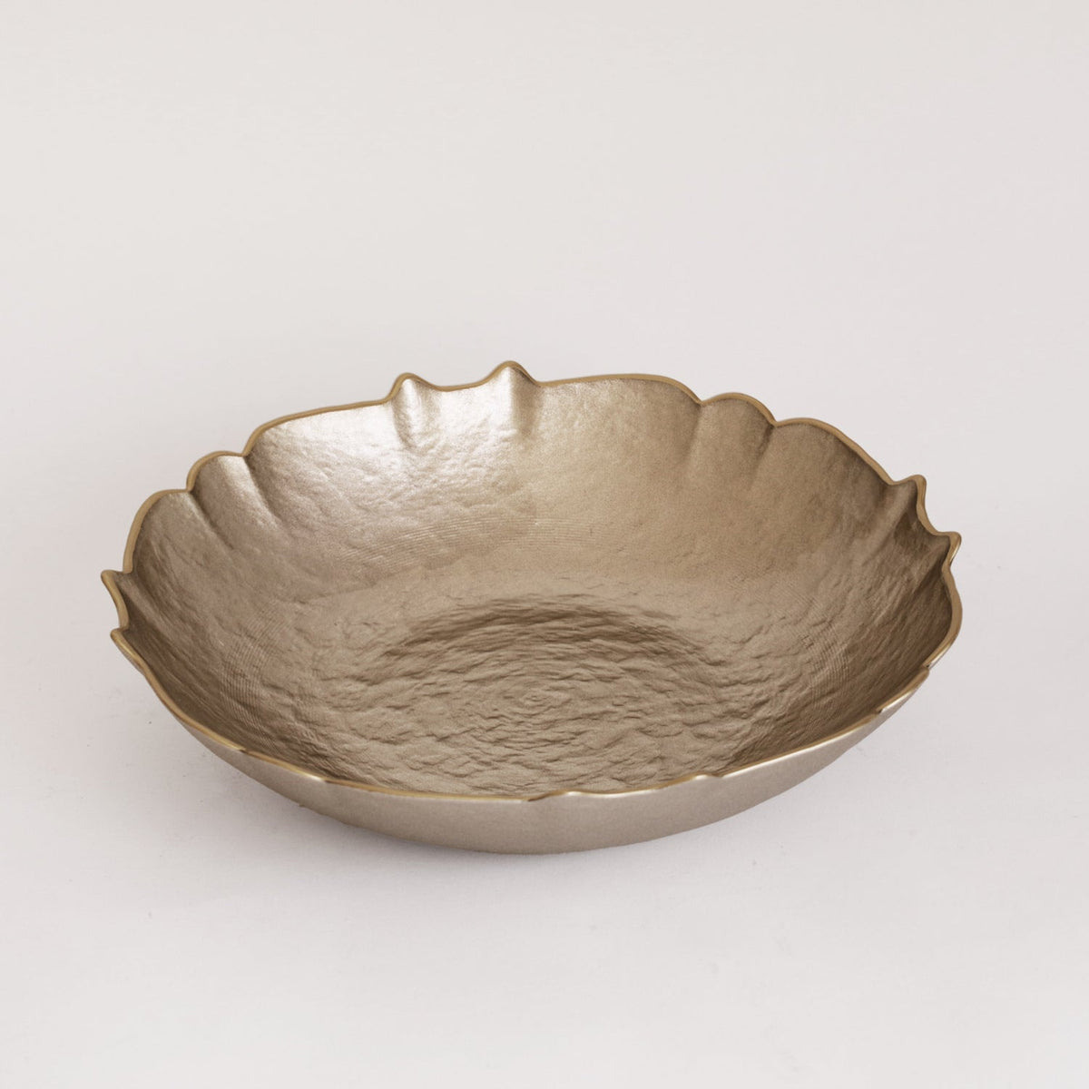 Glass Medium Round Bowl (Taupe Gold) - Bowl Top View | Bone & Brass