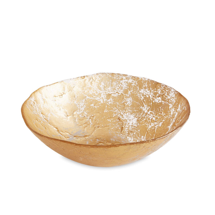 Small Gold Foil Leaf Serving Bowl