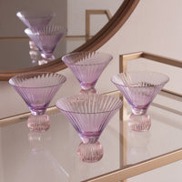 Venice Violet & Pink Martini Glass Set of 4