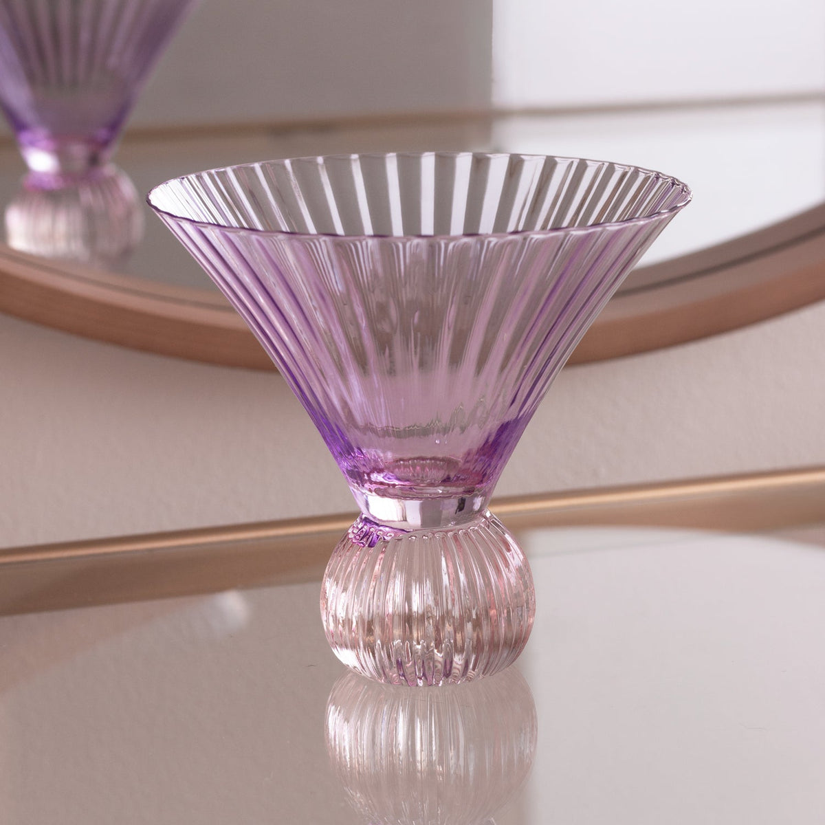 Venice Violet & Pink Martini Glass Set of 4