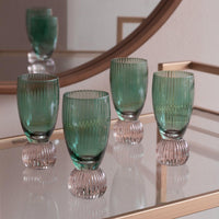 Venice Green & Lavender Shot Glass Set of 4 - Glass Detail | Bone & Brass