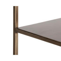 Eiffel Low Bookcase - Large - Antique Brass - Bookcase Shelf Detail | Bone & Brass