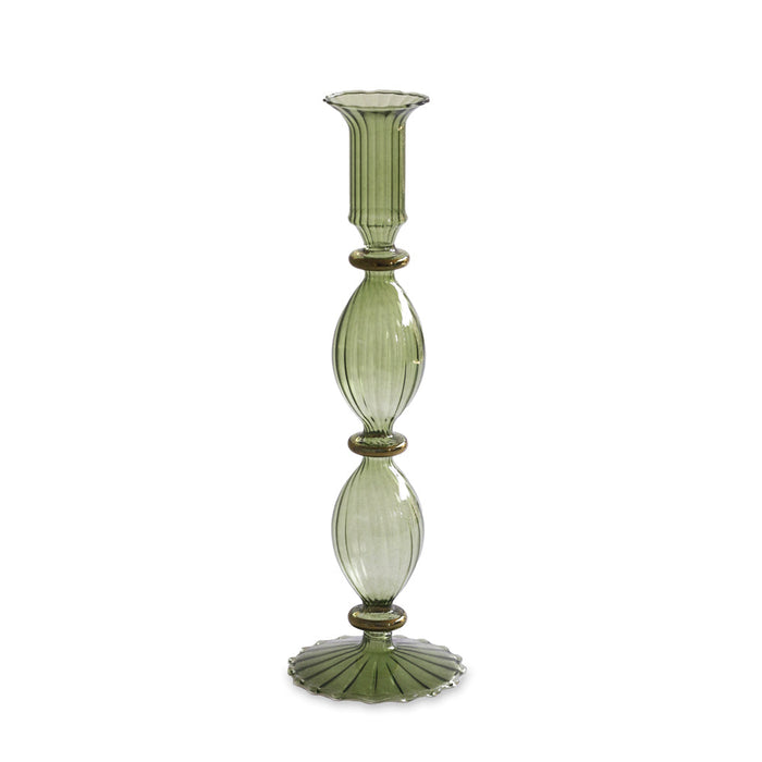 Cambridge Beryl Green & Gold Candlestick Holder Set of 2
