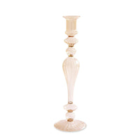 Glass Cambridge Josephine 13.5" Candlestick Holder Set 2 (Champagne | Bone & Brass