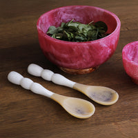 Resin Rio Bubble Salad Servers (White) - Set Detail | Bone & Brass