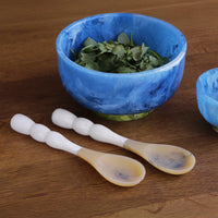 Resin Rio Bubble Salad Servers (White) - Set View | Bone & Brass