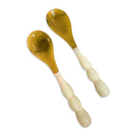 Resin Rio Bubble Salad Servers (White) | Bone & Brass