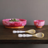 Resin Rio Bubble Salad Servers (White) - Set Top View | Bone & Brass