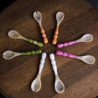 Resin Rio Bubble Salad Servers (White) - Set Detail | Bone & Brass