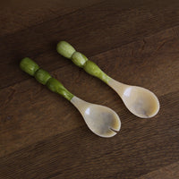 Resin Rio Bubble Salad Servers (Green) - Set Detail | Bone & Brass