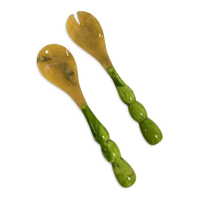 Resin Rio Bubble Salad Servers (Green) | Bone & Brass