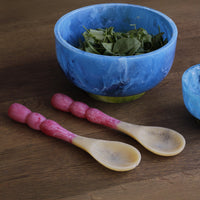 Resin Rio Bubble Salad Servers (Pink) - Set Top View | Bone & Brass