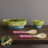 Resin Rio Bubble Salad Servers (Pink) - Handle Detail | Bone & Brass