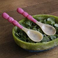 Resin Rio Bubble Salad Servers (Pink) - Set View | Bone & Brass