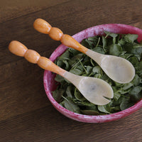 Resin Rio Bubble Salad Servers(Orange) - Set View | Bone & Brass
