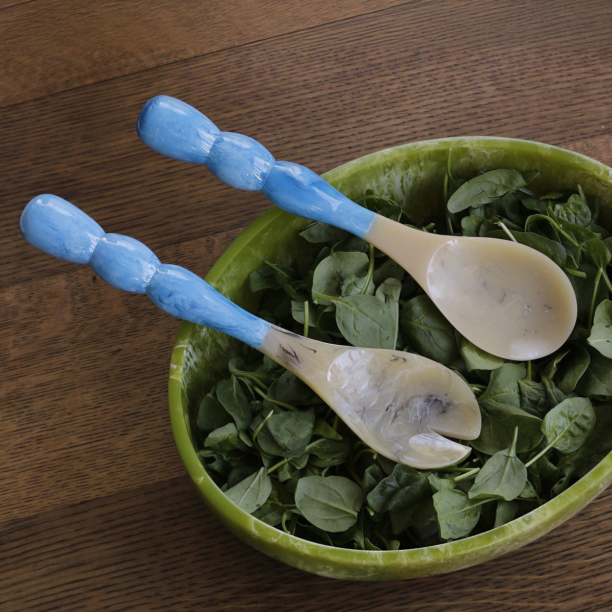 Resin Rio Bubble Salad Servers (Blue) - Set View | Bone & Brass