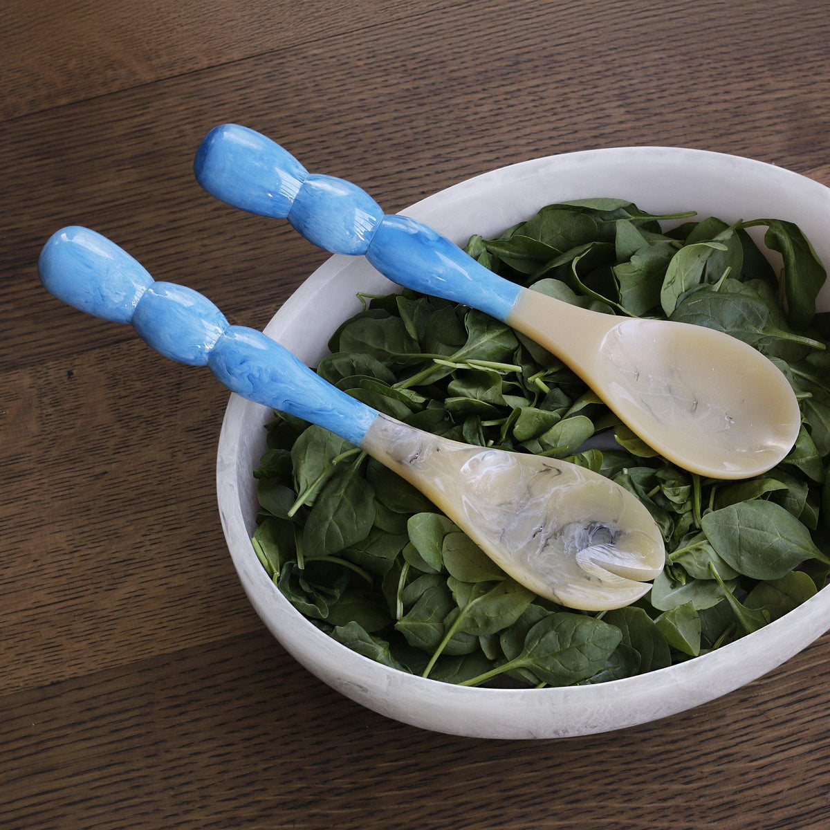 Resin Rio Bubble Salad Servers (Blue) - Set View | Bone & Brass