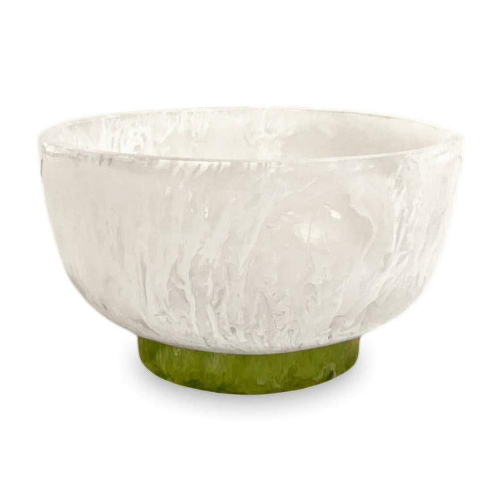 Resin White & Green Rio Dinner Bowl | Bone & Brass