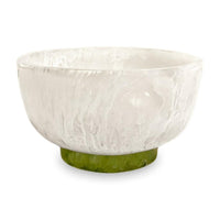 Resin White & Green Rio Dinner Bowl | Bone & Brass